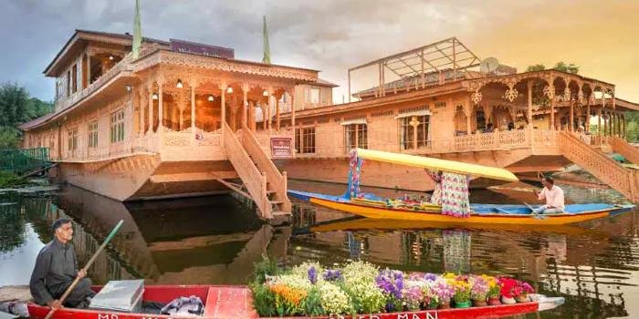 Dal Lake houseboat night on a Srinagar package from Hyderabad