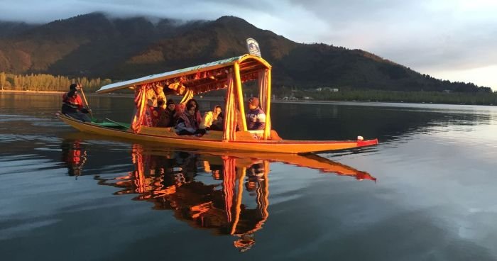 Dal Lake houseboat night on a Srinagar tour package with flight